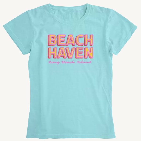 Womens Beach Haven Pop Art Text