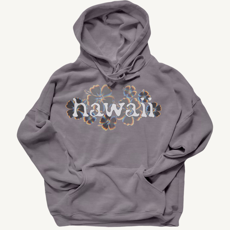 Glitch Hibiscus Hawaii Hoodie