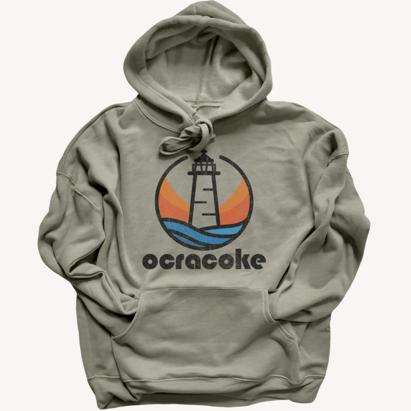Ocracoke Lighthouse Drawing Hoodie