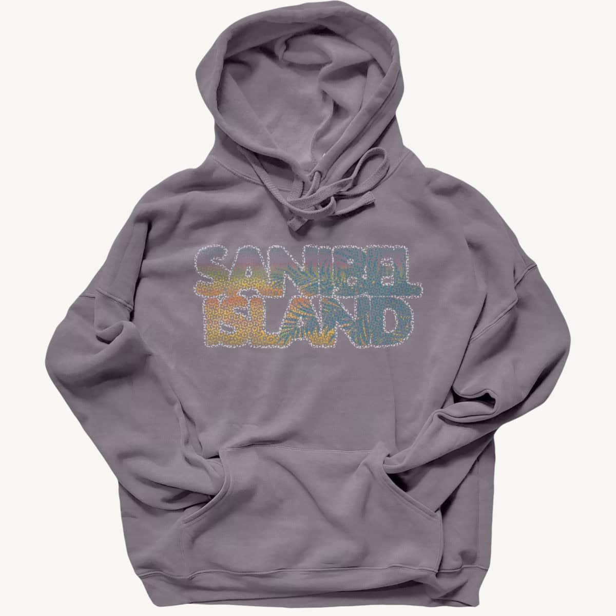 Sanibel Island Palm Text Hoodie