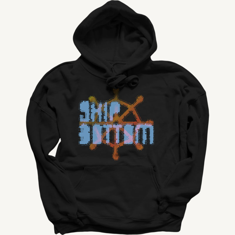 Ship Bottom Stacked Text Hoodie