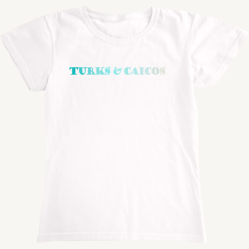Womens Turks and Caicos Water Colour Letters