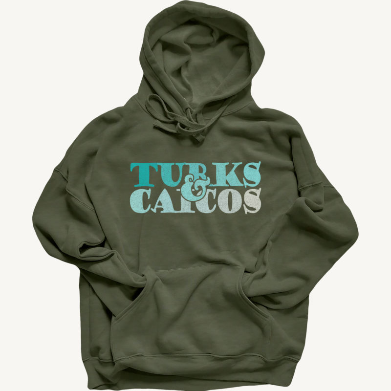 Turks and Caicos Water Colour Letters Hoodie