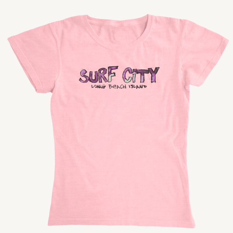 Womens Surf City Grunge Text